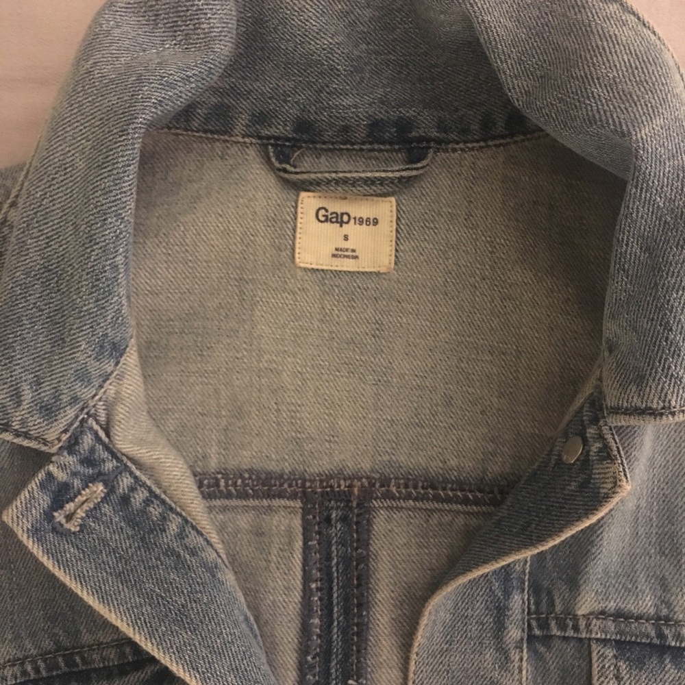 GAP Tie Icon Denim Vintage Look Jean Jacket - Picture 3 of 6